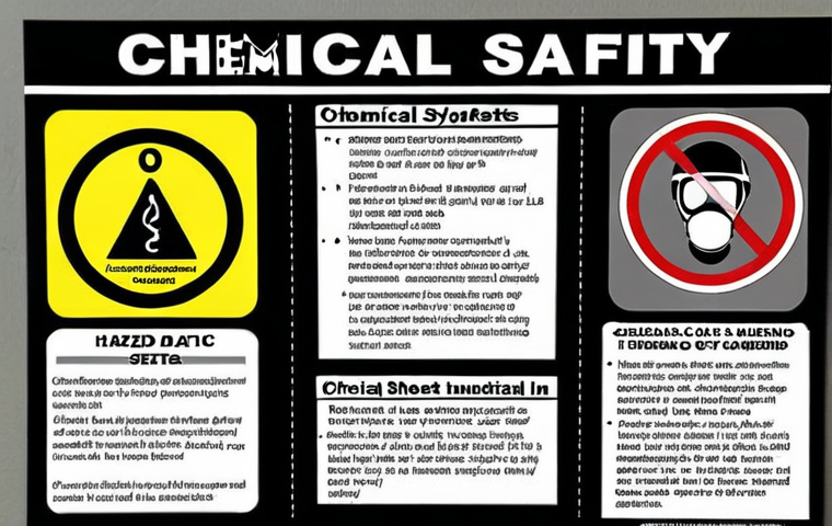 **Chemical Safety Basics**: "An educational poster illustrating the key concepts of chemical safety, including MSDS (Material Safety Data Sheets) and hazard symbols. Include visuals of safety gear and an infographic summarizing the importance of understanding chemical safety in a lab environment."